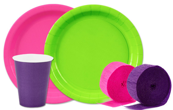 colorful party supplies