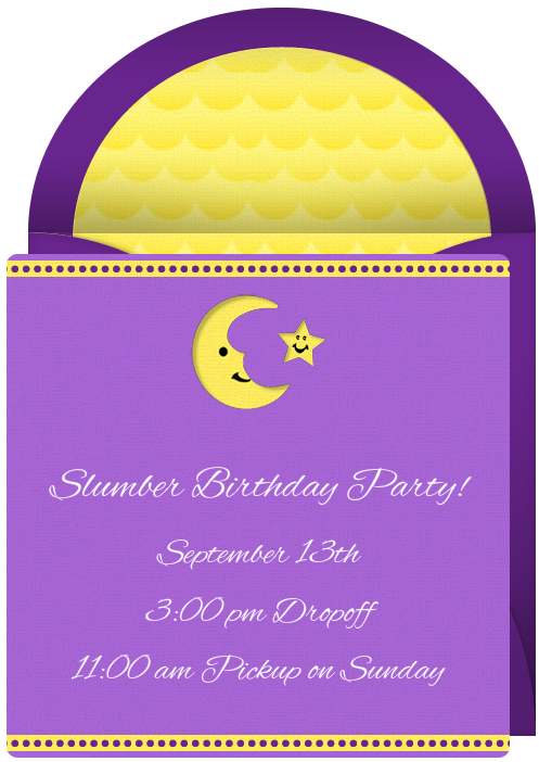 free online invitation slumber party sleepover birthday