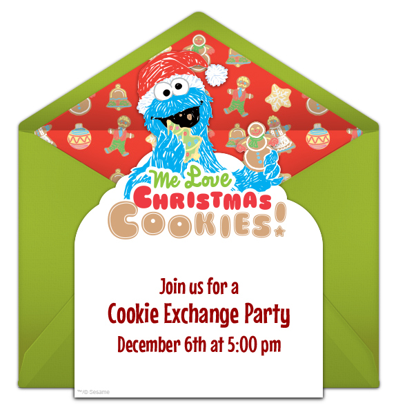 free cookie exchange online invitation cookie monster