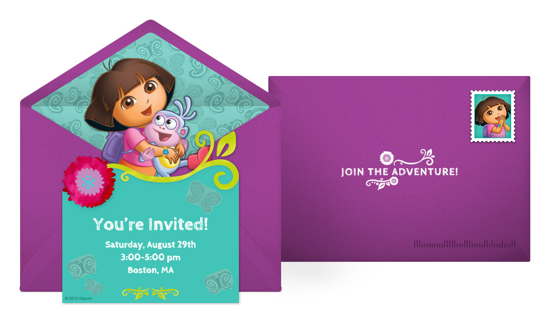 free Dora the Explorer online invitation
