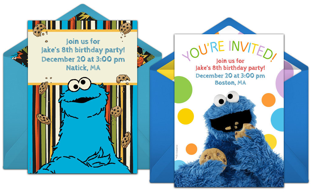 Free Cookie Monster Online Invitations