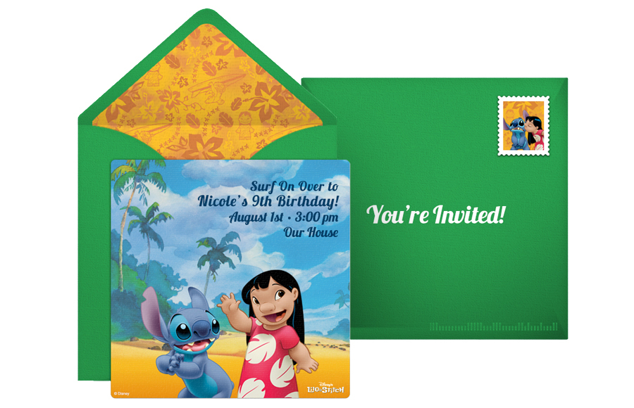 free lilo & stitch online invitation